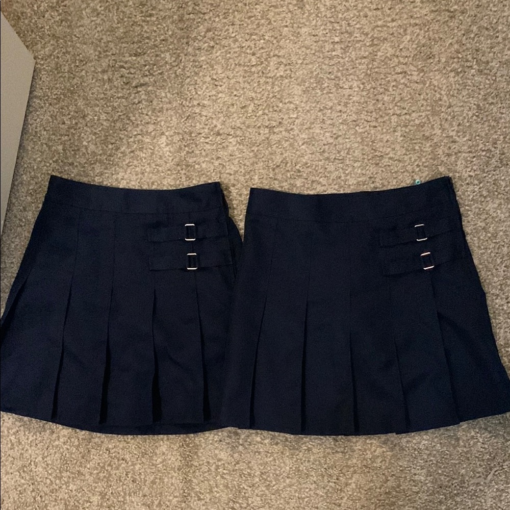 2 Navy Pleated Skirts